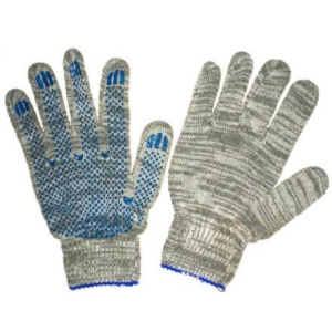 Перчатки хб с ПВХ 5 нитей (10 пар) серые р-р 9 (140 шт.)