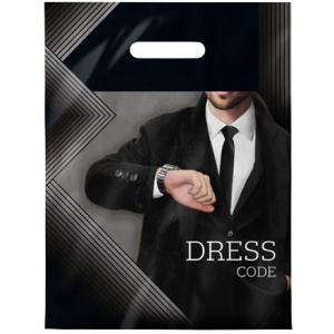 Пакет с прорубной ручкой ПВД 30х40 (35 мкм) Дресс-код (501000 шт.) Интерпак