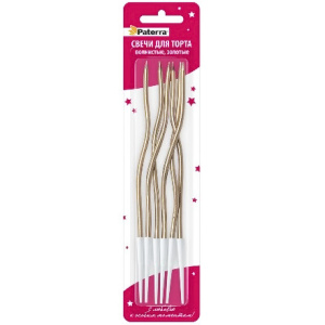 Свечи для торта Волнистые, золотые 12,5 см (6 шт.) (124 шт.) 491-001 1