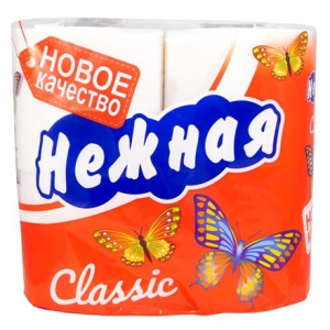 Туалетная бумага 2 сл. 4 шт.Нежная белая  (112 шт.)