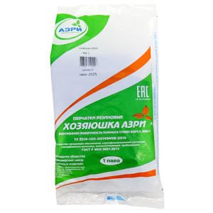 Перчатки резиновые Хозяюшка АЗРИ M (1 пара) (1120 шт.) Россия Перчатки резиновые Хозяюшка АЗРИ M (1 пара) (1120 шт.) Россия