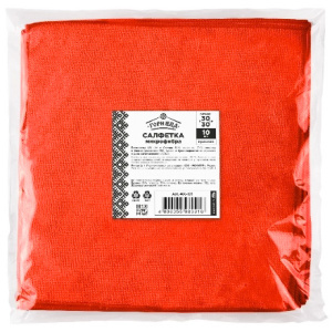 Салфетка микрофибра 30х30 Горница КРАСНАЯ (10100 шт.) 406-193 1