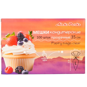 Мешок кондитерский одноразовый H=35 (40 мкм) AleksParks прозр. в дисп. (100 шт.) (126 шт.) P35-100К
