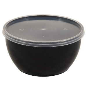 Контейнер плошка 360 мл (Н-55, D-112) Покровский полимер (132 шт.) комплект 1231кЧерная