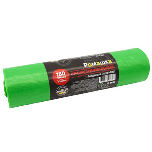 Мешок дмусора ПВД 180 л (20 шт.) рулон зеленый ПРОФИ (110 шт.) ВР-0084