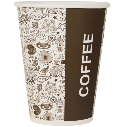 Стакан ГН 350 мл (d-90 мм) бумажный "COFFEE" (50/1000 шт.) ЛигаПак