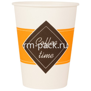 Стакан ГН 350 мл (d-90 мм) бумажный "Coffee time" (50/1000 шт.) ЛигаПак