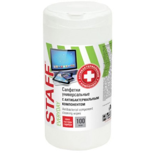 Салфетки влажные для оргтехники STAFF EVERYDAY (100 шт.) антибак. (112 шт.) 1