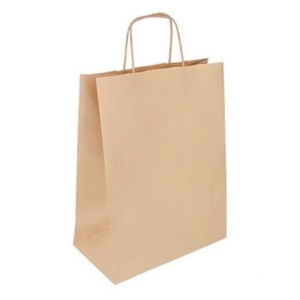 Пакет бумажный с кручеными ручками 350х260+150 крафт (200 шт.)