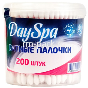 Палочки ватные в стакане (200 шт.) "Day Spa" (1/48 шт.)