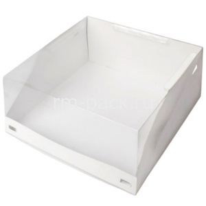 Короб картонный белый с прозр. крышкой 225х225х100 мм (50 шт.)