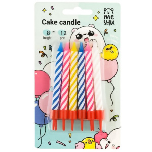 Свечи для торта на блистере с подставками 8см (12 шт.) (120 шт.)