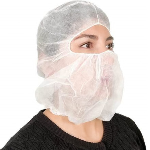 Шапочка Балаклава одноразовая белая в ПНД (100 шт) (110 упак.) MC014W 2