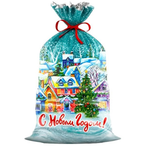 Пакет подарочный 25х40 Деревушка (1002000 шт.) Интерпак