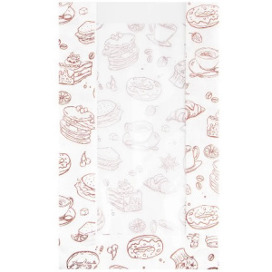 Пакет бумажный с окном 250х140(80)+60 белый Выпечка Жиростойкий  AVIORA (1001500 шт.) 108-100