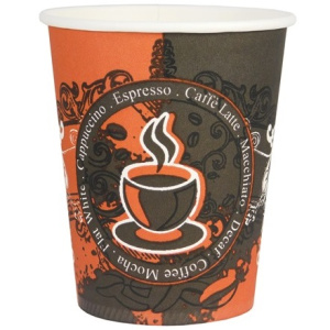 Стакан ГН 250 мл (d-80 мм) бумажный "Coffee Latte" Коричневый (50/1000 шт.) Пэйпер Кап
