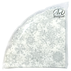 Салфетка круглая (3 сл.) 12 л. Rondo Серебряные снежинки (115 шт.) 57734