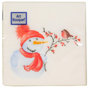 Салфетка 20х20 (2 сл.) 30 Bouquet Милый снеговик (126 шт.) 57837