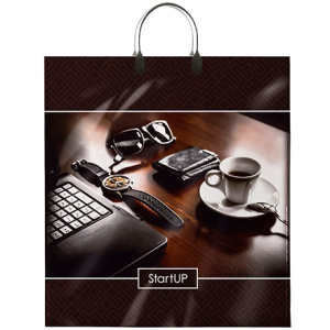 Пакет с пластиковой ручкой ПВД 40х44 (100 мкм) Стартап лам. (10100 шт.) Интерпак