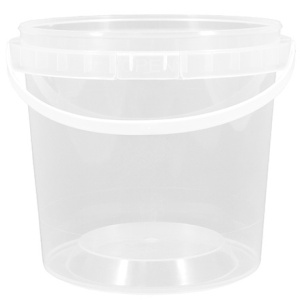 Ведро пэ БЕЗ кр. 1,0 л (неокр) Пластрум (100 шт.) с ручкой NEW