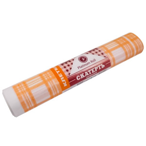 Скатерть в рулоне ПВД 110х180 (40 мкм) Клетка оранжевая (5 шт.) (120 шт.) Platinum Roll