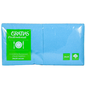 Салфетка 24х24 (1 сл.) 400 бирюзовая Интенсив Gratias (112 шт.)