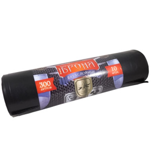 Мешок дмусора ПВД 300 л (10 шт.) рулон 2-х слойный БРОНЯ (16 шт.) ВР-0014