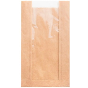 Пакет бумажный с окном 250х140(80)+60 КРАФТ AVIORA (1001500 шт.) 108-101