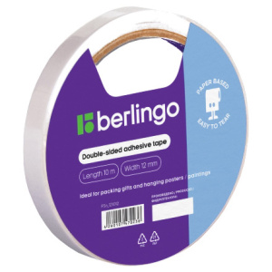 Лента клейкая двусторонняя 12 мм х 10 м Berlingo (124 шт.)