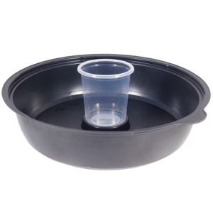 Дно контейнера круглое КД-106 850 мл черное с соусником КадоПрим (400 шт.) Дно контейнера круглое КД-106 850 мл черное с соусником КадоПрим (400 шт.)