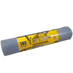 Мешок дмусора ПВД 180 л  (5 шт.) рулон 2-х слойный ТИТАН (110 шт.) ТТ-ВР-180510С