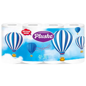 Туалетная бумага 2 сл. 8 шт. Plushe Light Белая  (18 шт.)