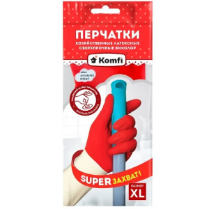 Перчатки резиновые прочные BICOLOR красно-белые XL (1 пара) (112144 шт.)