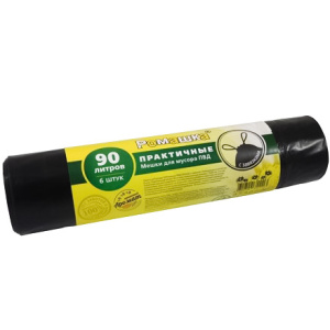 Мешок дмусора  ПВД 90 л (6 шт.) рулон СТАНДАРТ (115 шт.) ЗВП-90615Ч