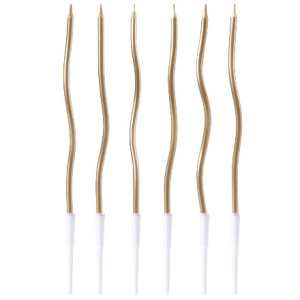 Свечи для торта Волнистые, золотые 12,5 см (6 шт.) (124 шт.) 491-001 2