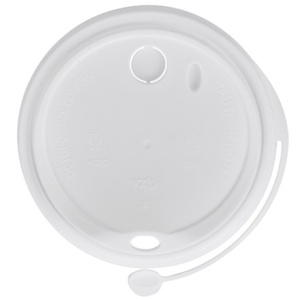 Крышка для стакана (d-90 мм) тип К с питейником белая ВЗЛП (501000 шт.) 3019б 2