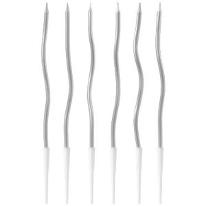 Свечи для торта Волнистые, серебряные 12,5 см (6 шт.) (124 шт.) 491-002 2