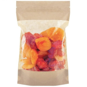 Пакет бумажный Doypack 150х240 (45+45) мм крафт с большим окном (100700 шт) 121-011 2