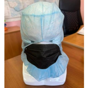 Шапочка Балаклава одноразовая голубая в ПНД (100 шт) (110 упак.)2