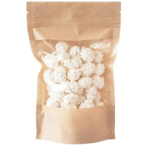 Пакет бумажный Doypack 120х185 (40+40) мм крафт с окошком 90 мм (100700 шт) 121-016 2