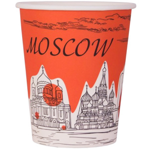 Стакан ГН 250 мл (d-80 мм) бумажный Города (501000 шт.) ЛигаПак 4